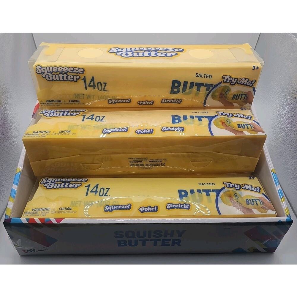 Butter Squishy 14oz Lot Of (6) New In Box Toymendous Squeeze Butter